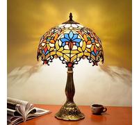 ZR98US bedrooms Lamps for Living Room Tulip Lamp Retro Colorful Glass Bar Creative Restaurant Light French European And American Table Lamps(Color:B,Size:Buttons)