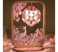 ZR98US Bedside Table Lamps for Bedroom 3D Light And Shadow Three-Dimensional Paper Carving Lamp, Creative Desk Lamp(Color:B,Size:)