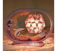 ZR98US Bedside Table Lamps for Bedroom 3D Light And Shadow Three-Dimensional Paper Carving Lamp, Creative Desk Lamp(Color:B,Size:)