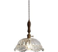 ZR98US Brass Pendant Single Head Black Hanging Lamps Glass Shade - Ceiling Lamp with Light Source, Chandelier