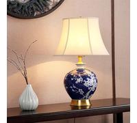 ZR98US Ceramic Table Lamp Brass Desk Light Decorative Compatible with Home Bedside, Chandelier