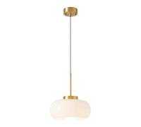 ZR98US Cream Wind all Copper V-intage Glass Kitchen Island Dining Room Pendant Light Cozy And Romantic Bedroom Restaurant Ceiling Hanging Lamp Fixtures (Color : White), Chandelier