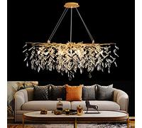 ZR98US Crystal Tree Branches Chandeliers Gold Luxury Round Raindrop Pendant Fixture 9 Tassel Ceiling Hanging Light Compatible with Dining Bedroom Room Entryway 60CM,Living ro