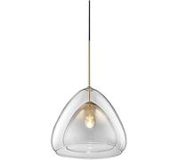 ZR98US Double-Layer Glass Shade Pendant Hanging Lamp Fixtures with High Light Transmission, Chandelier