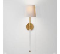 ZR98US Fabric Shade Mounted Lights, Long Slim STEM for Bedroom Living Room Wall Lamp(Black)