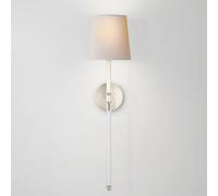 ZR98US Fabric Shade Mounted Lights, Long Slim STEM for Bedroom Living Room Wall Lamp(Black)