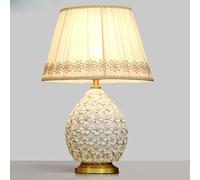 ZR98US for lampsModern Glazed Glaze New Chinese -Style all -Copper Ceramic Table Lamp Bedroom Bedside Lamp(Color:A,Size:Button)