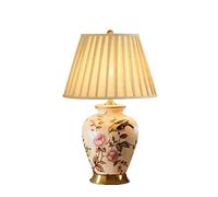 ZR98US for Table lampsRetro -Style Ceramic Desk Lamp New Chinese Light Luxury Bedroom Bedside Lamp(Color:B,Size:Button)