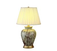 ZR98US for Table lampsRetro -Style Ceramic Desk Lamp New Chinese Light Luxury Bedroom Bedside Lamp(Color:B,Size:Button)