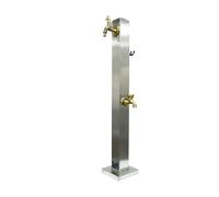 ZR98US Freestanding Outdoor Water Faucet Column, Floor Mounted Hydrant Tap, Rust-Resistant with Hooks & Bottom Inlet for Lawn Use