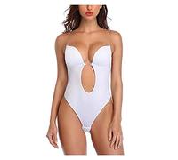 ZR98US Full Body Shaper for Backless Wedding Evening Dress Women One Piece Bodysuit with Built in Bra Seamless Court Lingerie