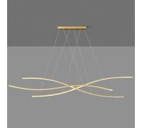 ZR98US Full Copper Linear Ceiling Chandelier - Nordic Pendant Lamp with Three-Color Dimming, Hanging Light for Living Room
