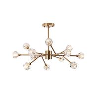 ZR98US Gold Branches Crystal Molecular Chandelier,Living Room Bedroom,Nordic Lig Luxury Creative Personality Chandelier,G9 Chandelier-Golden. 12 Head Decoration