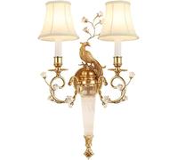 ZR98US H65 Copper Crystal Living Suitable Compatible with Light Source Room Bedroom Bedside 2 Packs Wall Lamp, Chandelier