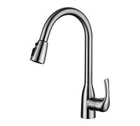ZR98US Kitchen Faucet with Pull-out Kitchen Tap, Stainless Steel, Single Handle, ° Rotatable, Kitchen Sink Output, TaDual Water Mode/Brushed Nickel