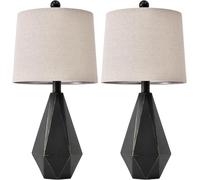 ZR98US Lampada da Tavolo Rustica della Fattoria sgradevole Il Decorazione per comodini, Nero con Pacchetto Dorato Adatto a Soggiorno, dormitorio, Ufficio, u2018'Small