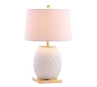 ZR98US Lampada Tavolo LED in Vetro/Metallo Moderno Transizione 25,5 "con Lampadina tonalità di Lino Inclusa per Camera da Letto, o Adatto a Soggiorno, dormitorio, Ufficio, (/Oro)