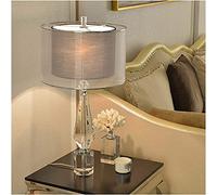 ZR98US Lamps for Trendy Living Room Office Lamp/Crystal Table Bedroom Bedside Lamp with Double Layer Sheer Sha