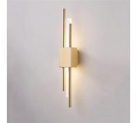 ZR98US Linear Light, Long Tube Sconces 3-Color Dimmable Wall Lamp for Bedside Living Room Bathroom Hotel Corridor(Gold)