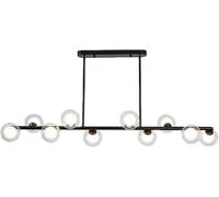 ZR98US Mid Century Chandeliers Over Table Linear Hanging Pendant Light with Milky White Glass Globe Lampshade, Chandelier