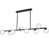 ZR98US Mid Century Chandeliers Over Table Linear Hanging Pendant Light with Milky White Glass Globe Lampshade, Chandelier