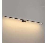 ZR98US Minimalist Long Strip, Black And Gold Linear Over Mirror Mounted Light for Bedroom Vanity Wall (Dark,98cm/38.6in)