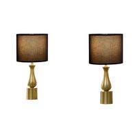 ZR98US Moderno Minimalista Lampada da Sedia con Tronco Ceramico in Argento 2-Pack - Lampeggiante Bianca per Stanze di Uscita e Ameno, Casa o Studiolo (Nero)