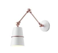 ZR98US Nordic Swing Arm Light, Matte Finish Iron Lamp Adjustable Angle Wall for Bedside Corridor Study Villa Office(White)