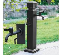 ZR98US Outdoor Garden Water Column with Double Faucet - Freestanding Vertical Faucet Post for Irrigation And Watering in Patio Gardens