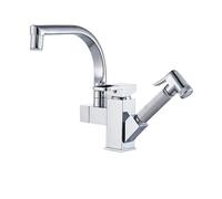 ZR98US Pull-out Kitchen Faucet with Sprayer, Brass Deck Mount Mixer for Bathroom Sink, Hot And Cold Water