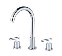 ZR98US Rotating Chrome Bathroom Sink Tap - Brass Hot/Cold Mixer, 3 Hole Basin Faucet for Bathrooms, And Stylish