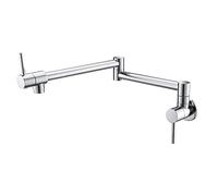 ZR98US ° Rubinetto da Cucina Girevole in Ottone, Miscelatore monocomando Doppio snodo per Cucina, Rubinetto lavello Pieghevole per Acqua Fredda