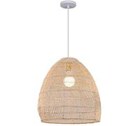 ZR98US Rustic Style Pendant Light Rattan Shade 1-Lights Wicker Basket Handmade Hollow Farmhouse Woven Ceiling Lamp Fixtures, Chandelier