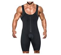 ZR98US S-6XL Plus Size Men's One-Piece Bodysuit Compression Shapewear Tummy Control Thigh Slimmer Corset Waist Trainer