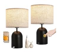 ZR98US Set di tavola Lampada a Set di 2, Multifunzionale con Accesso USB C e Controllo al Tatto, per Soggiorno o Studio (Oro, 60 cm)