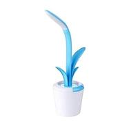 ZR98US Soggiorno Forma di clivia a scrivania Protezione per Occhio Atmosfera Leggero USB Lettura Lampada Pieghevole Touch Night luci casa da Comodino (Blu)