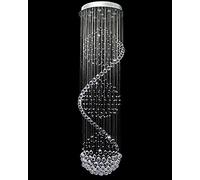 ZR98US Spiral Spherical Raindrop Chandelier K9 Crystal Ceiling Lamp for Living Room Hotel Corridor Entrance Hanging Lights Lighti