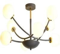 ZR98US Sputnik Globe White Glass Shade Lamp G9 Base Semi-Flush Ceiling Light Fixture Compatible with Living Room, Chandelier