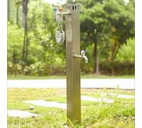 ZR98US Stainless Steel Vertical Garden Faucet with Spray, Floor Standing Water Tap, High Temperature Resistant, Wear-Resistant, Anti-Freezing, Sun-Proof