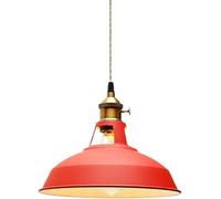 ZR98US Style Colored Iron Pendant Ceiling Fixture, Metal Lamp Shade, Restaurant Bar Decoration Hanging Light, Chandelier