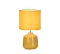 ZR98US Table Lamp Ceramic Base, Fabric Lampshade, 7.09"x7.09"x12.99", Yellow (Compliant)