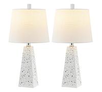 ZR98US Table Lamp Ceramic Resina con Luce, da Notte per Stanze da Bagno e Studiolo 2 PCS - Terrazzo