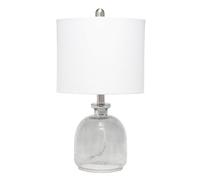 ZR98US Table Lamp con Sfondo di Vetro Clarissimo Crinolina Bianca, Ideale per Spazi Dormire Arredamento. Adatto al Salone, Camera da Letto e Ufficio (4 copie Blu Claro/Clear White+Blu Scuro/Clear