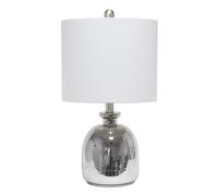 ZR98US Table Lamp con Sfondo di Vetro Clarissimo Crinolina Bianca, Ideale per Spazi Dormire Arredamento. Adatto al Salone, Camera da Letto e Ufficio (4 copie Blu Claro/Clear White+Blu Scuro/Clear