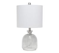 ZR98US Table Lamp con Sfondo di Vetro Clarissimo Crinolina Bianca, Ideale per Spazi Dormire Arredamento. Adatto al Salone, Camera da Letto e Ufficio (4 copie Blu Claro/Clear White+Blu Scuro/Clear