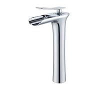 ZR98US Waterfall Taps for Bathroom Sink, Single Handle Basin Tap with Waterfall Spout, Antique Tall