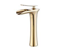 ZR98US Waterfall Taps for Bathroom Sink, Single Handle Basin Tap with Waterfall Spout, Antique Tall
