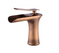 ZR98US Waterfall Taps for Bathroom Sink, Single Handle Basin Tap with Waterfall Spout, Antique Tall