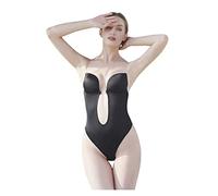 ZR98US Women Backless Shaperwear Deep V Bodysuit with Built in Gather Bra Seamless Jumpsuit for Wedding Evening Dress