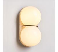 ZR98US Yellow Travertine Light, Wabi-sabi Two Lamps Lamp Solid Wood Plate Wall for Balcony Corridor Entrance Checkroom